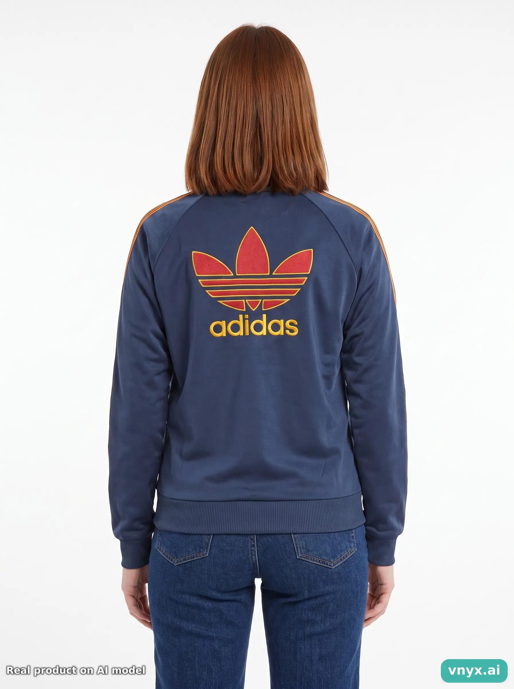 Second Life - Adidas Bomber Jacket in Navy Blue size S 2/5