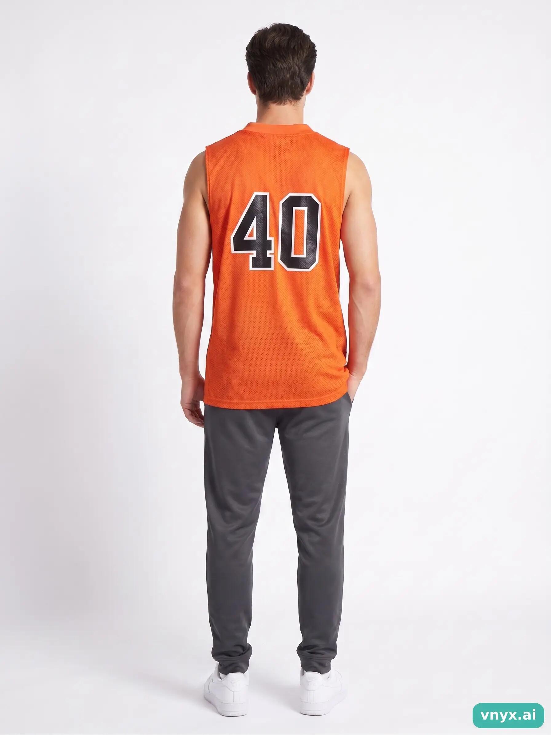Second Life - Vintage Alleson Vibrant Orange Fleece Vest Men S 4/5