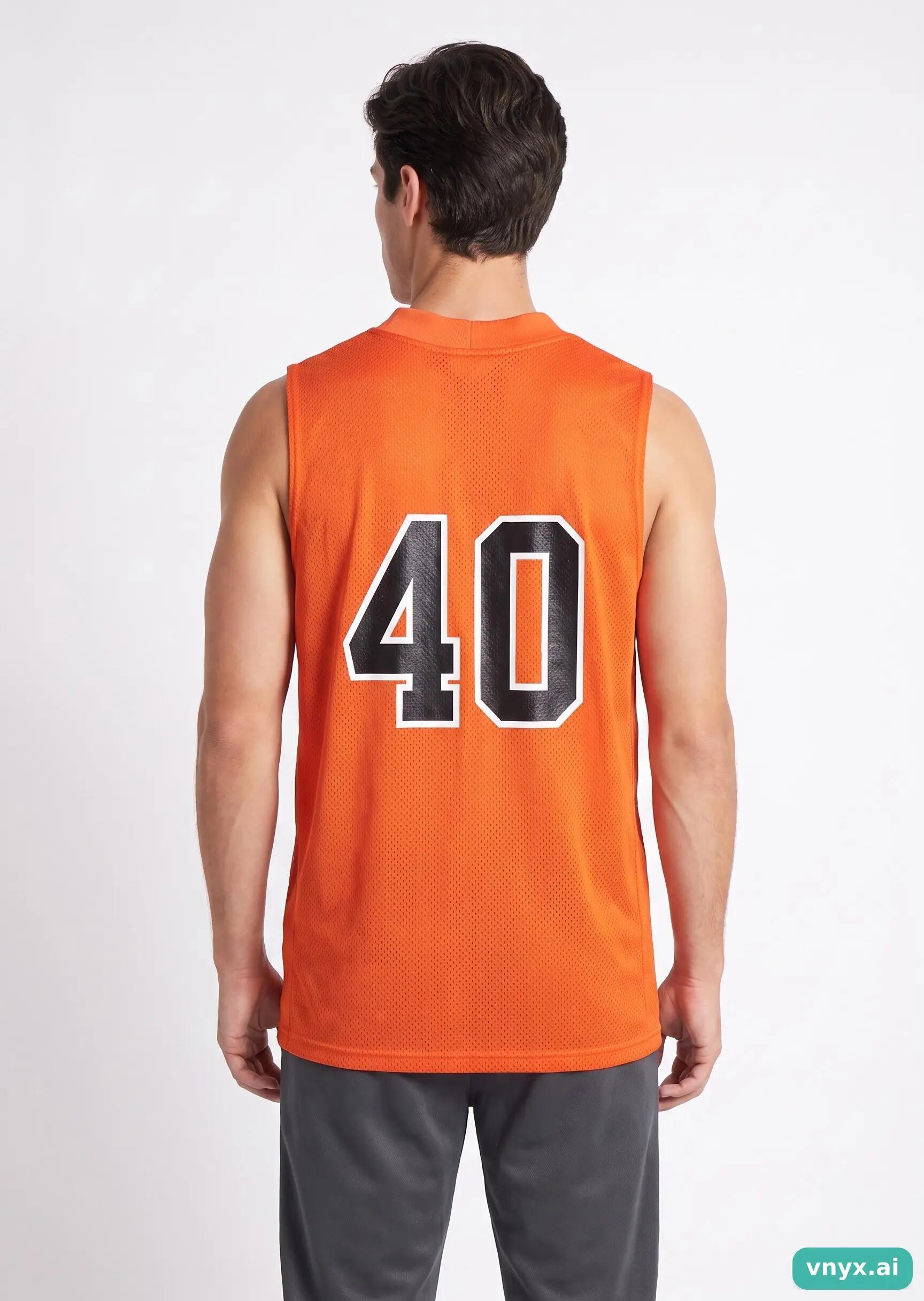 Second Life - Vintage Alleson Vibrant Orange Fleece Vest Men S 2/5