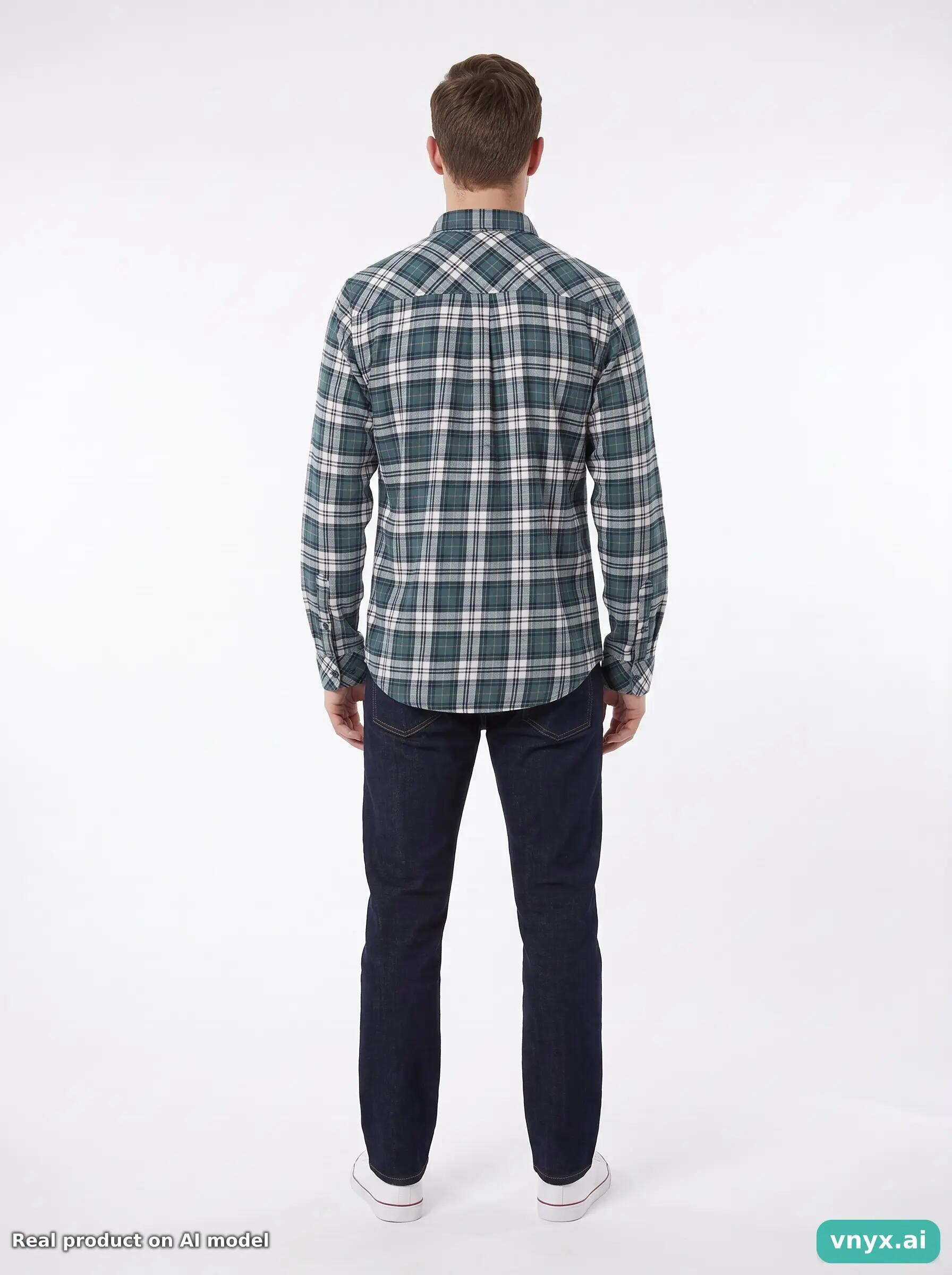 Second Life - Carhartt Green and White Plaid Casual Shirt Men S 4/5