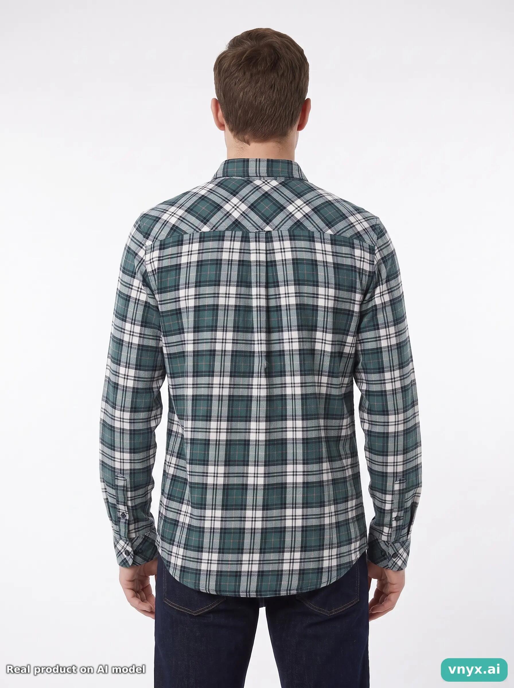 Second Life - Carhartt Green and White Plaid Casual Shirt Men S 2/5