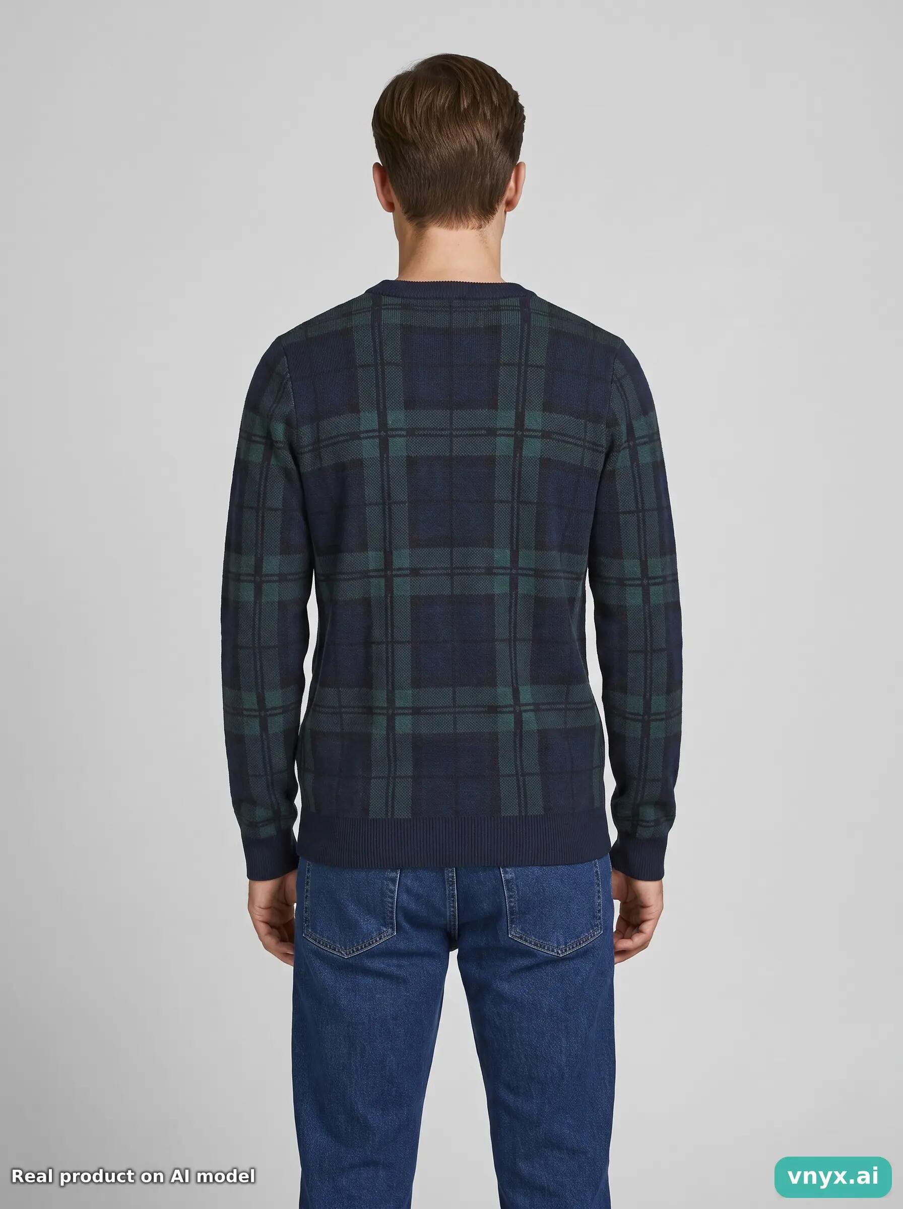 Second Life - Next Navy & Green Sweater Men S 2/5
