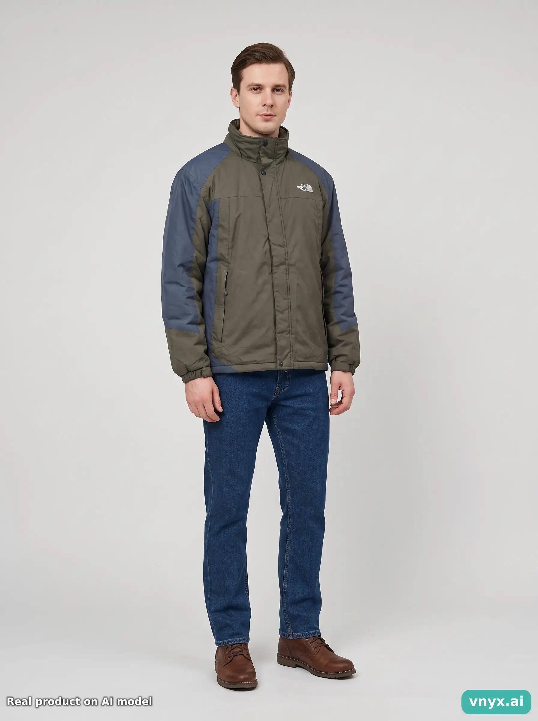 Second Life - The North Face Olive Green Outdoor Jacket Men L 3/5