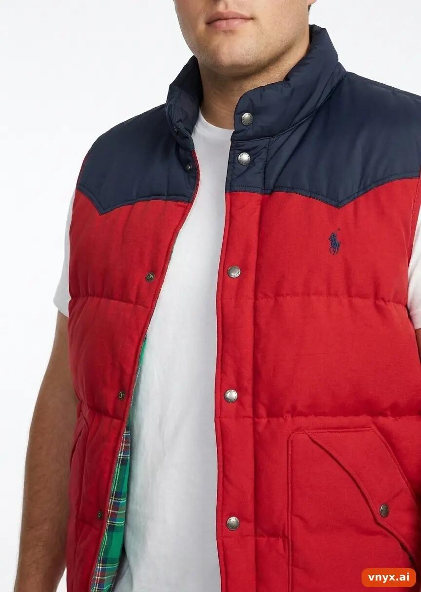 Second Life - Vintage Polo Ralph Lauren Crimson Puffer Vest Men XL 3/5