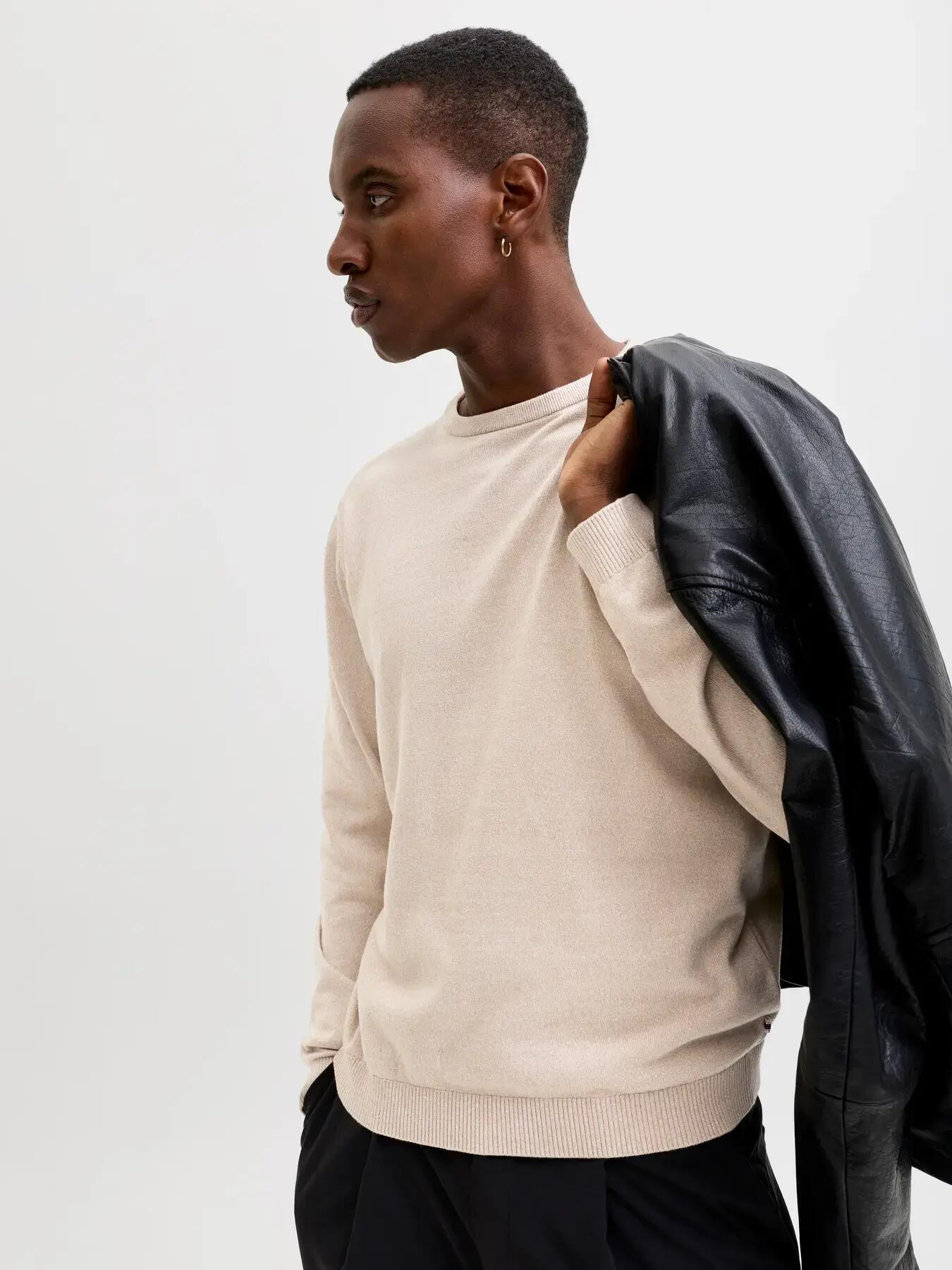 Homme Pull Regular Fit Basic Gris clair 8/8