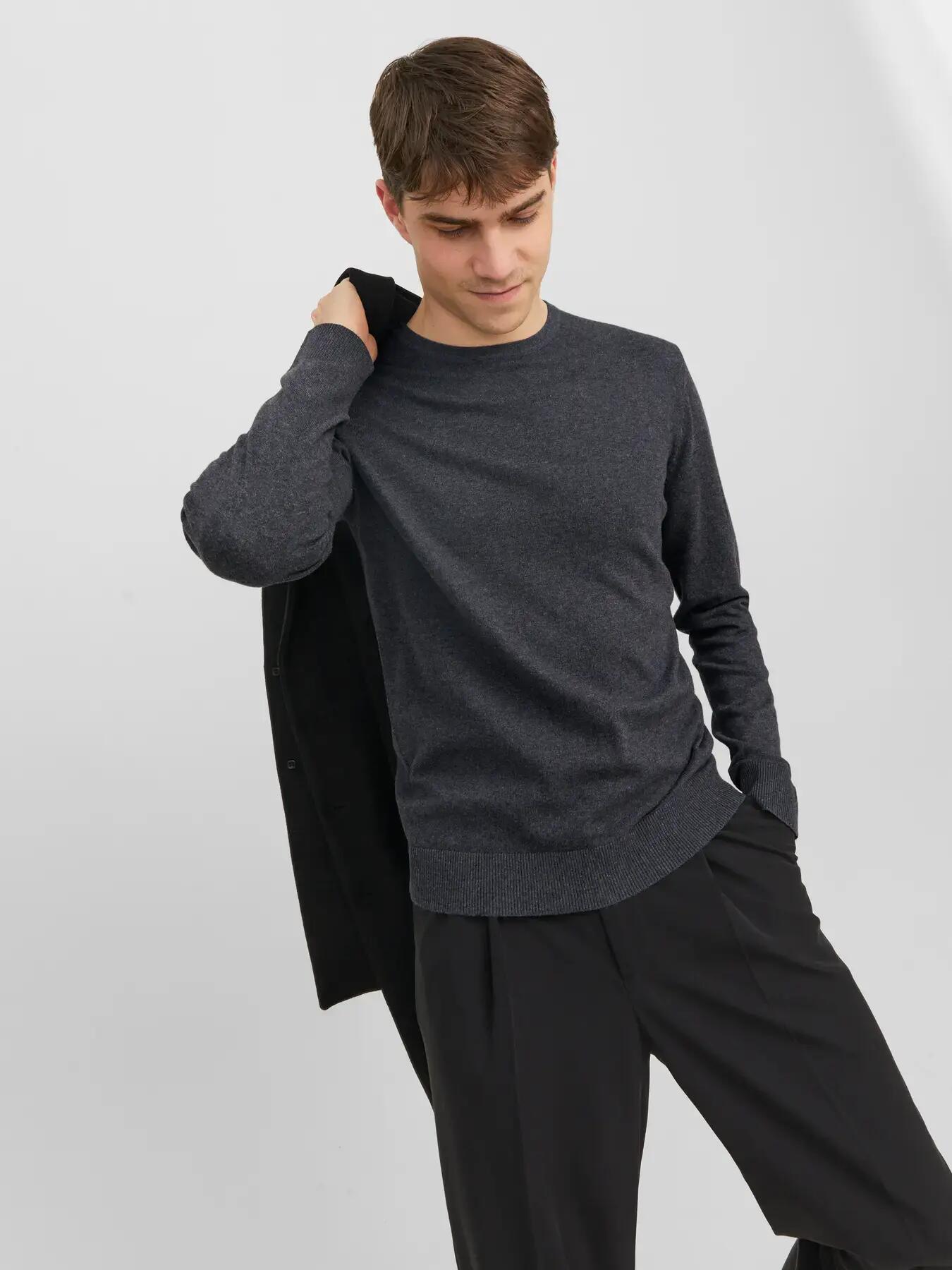 Homme Pull Knit Fit Emil Gris foncé 8/8