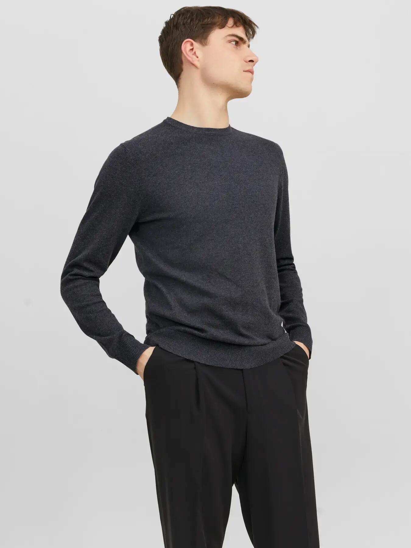 Homme Pull Knit Fit Emil Gris foncé 3/8