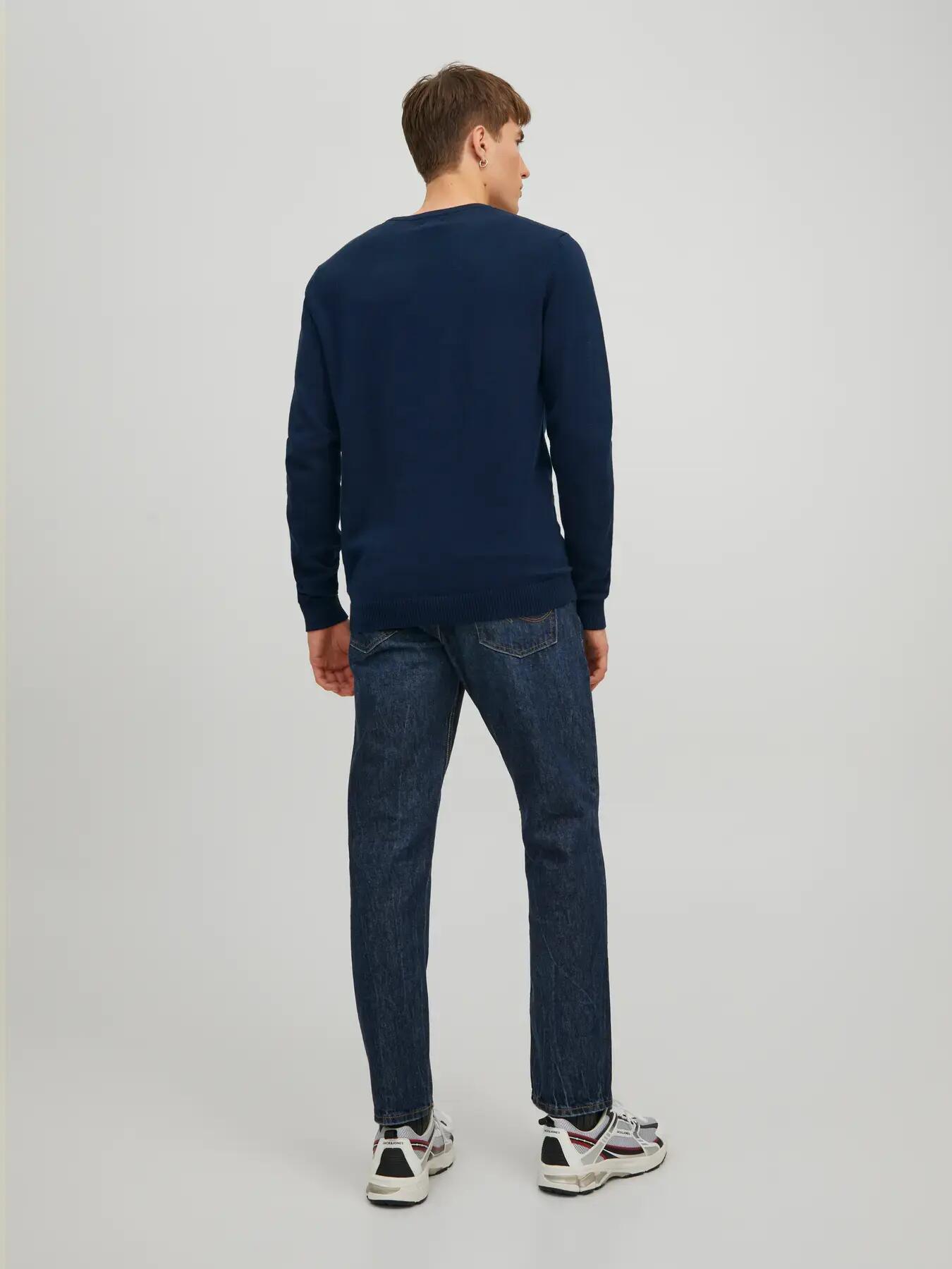 Homme Pull Regular Fit Basic Bleu marine 4/8