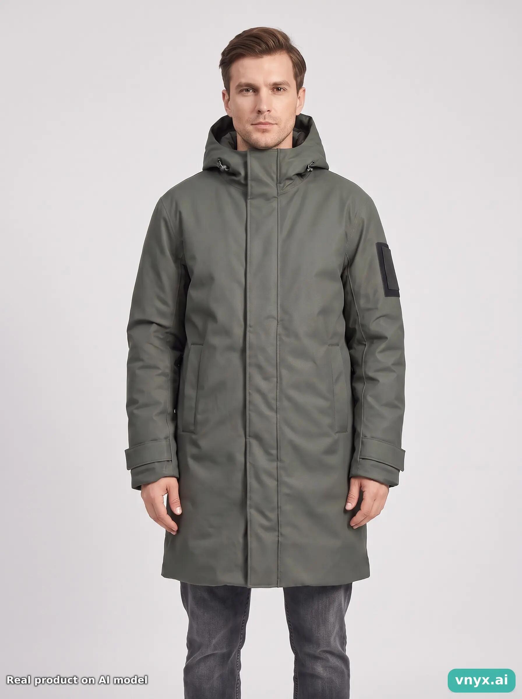 Second Life - RAINS Glacial Winter Coat Muted Green Men M 1/5