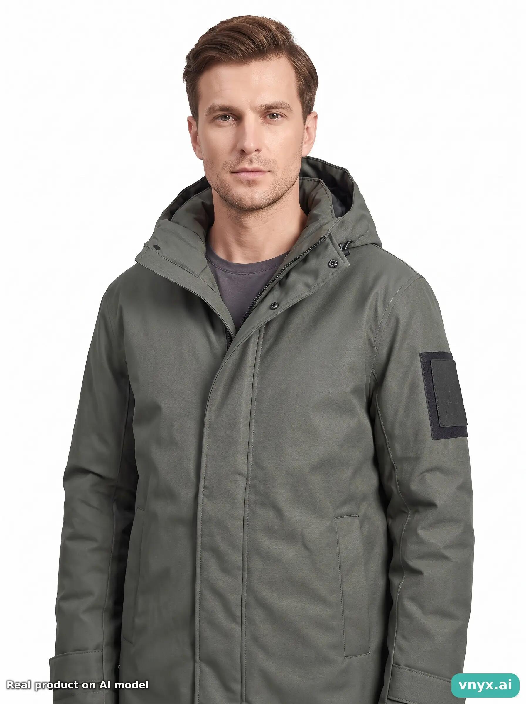 Second Life - RAINS Glacial Winter Coat Muted Green Men M 5/5