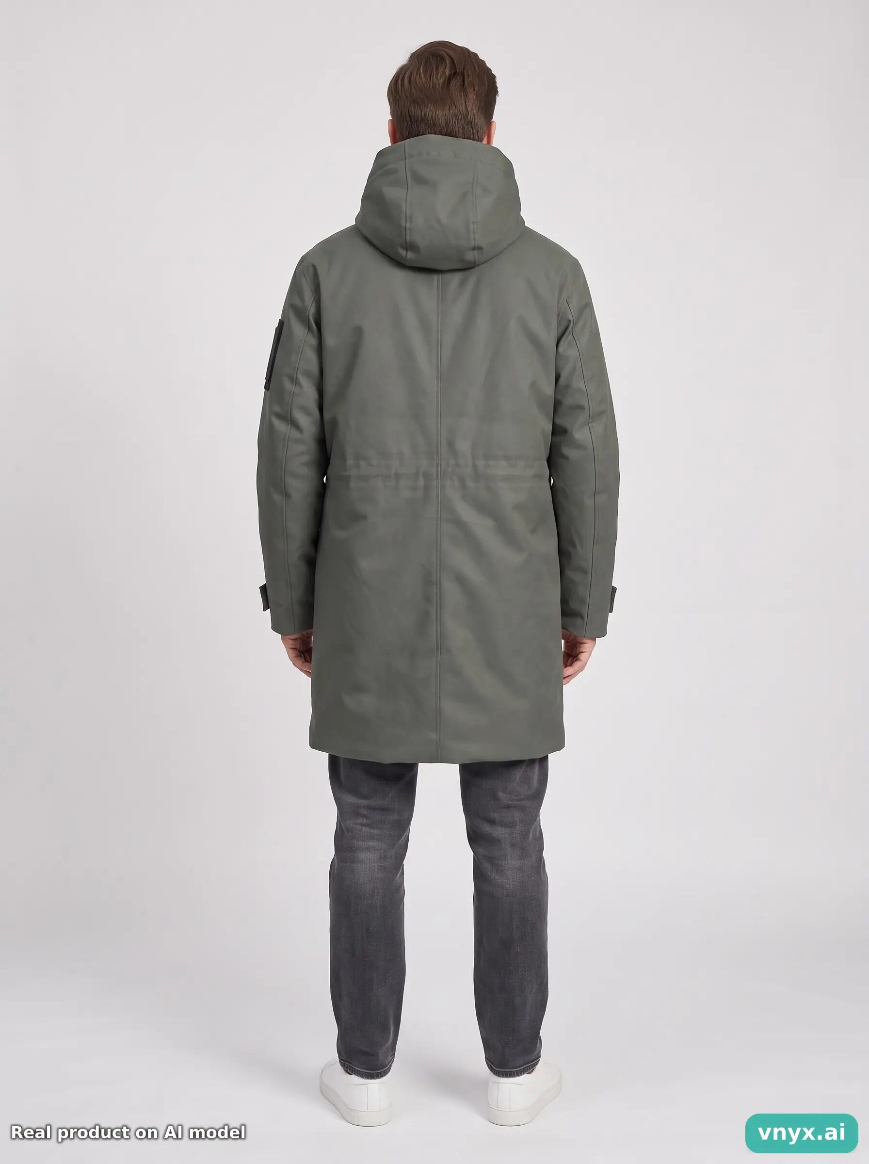 Second Life - RAINS Glacial Winter Coat Muted Green Men M 4/5