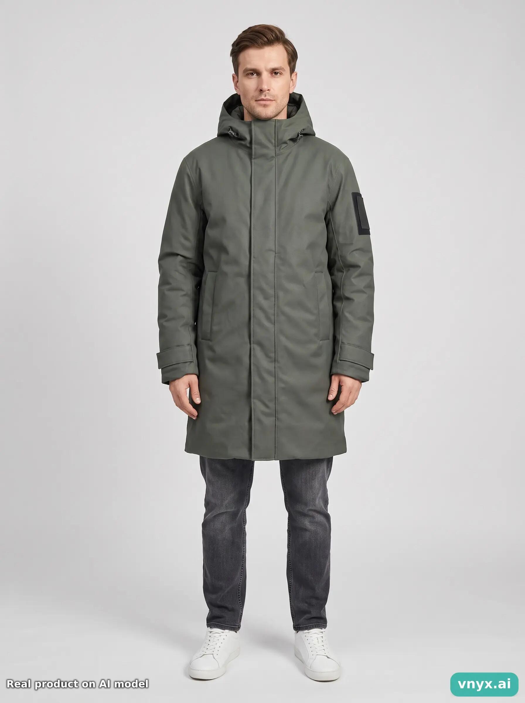 Second Life - RAINS Glacial Winter Coat Muted Green Men M 3/5