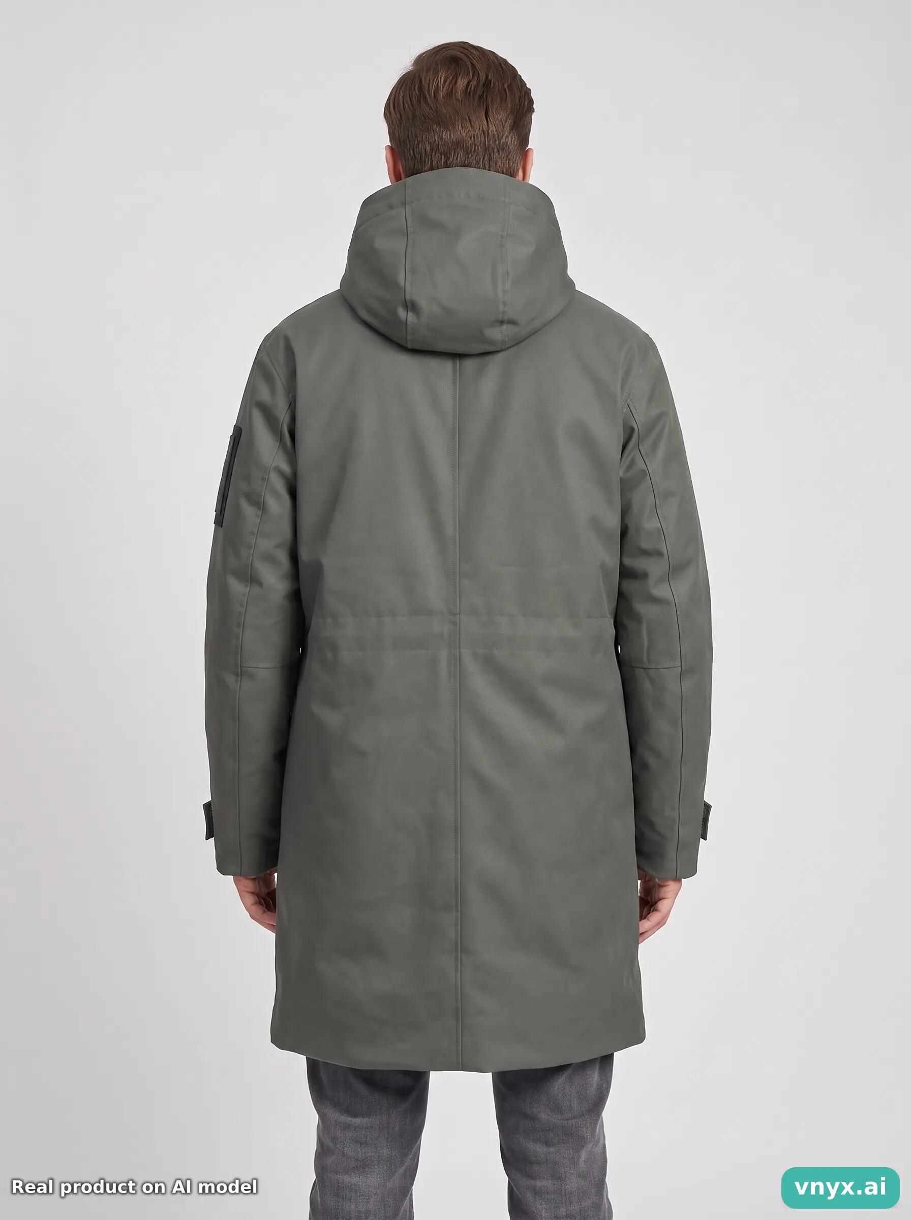 Second Life - RAINS Glacial Winter Coat Muted Green Men M 2/5