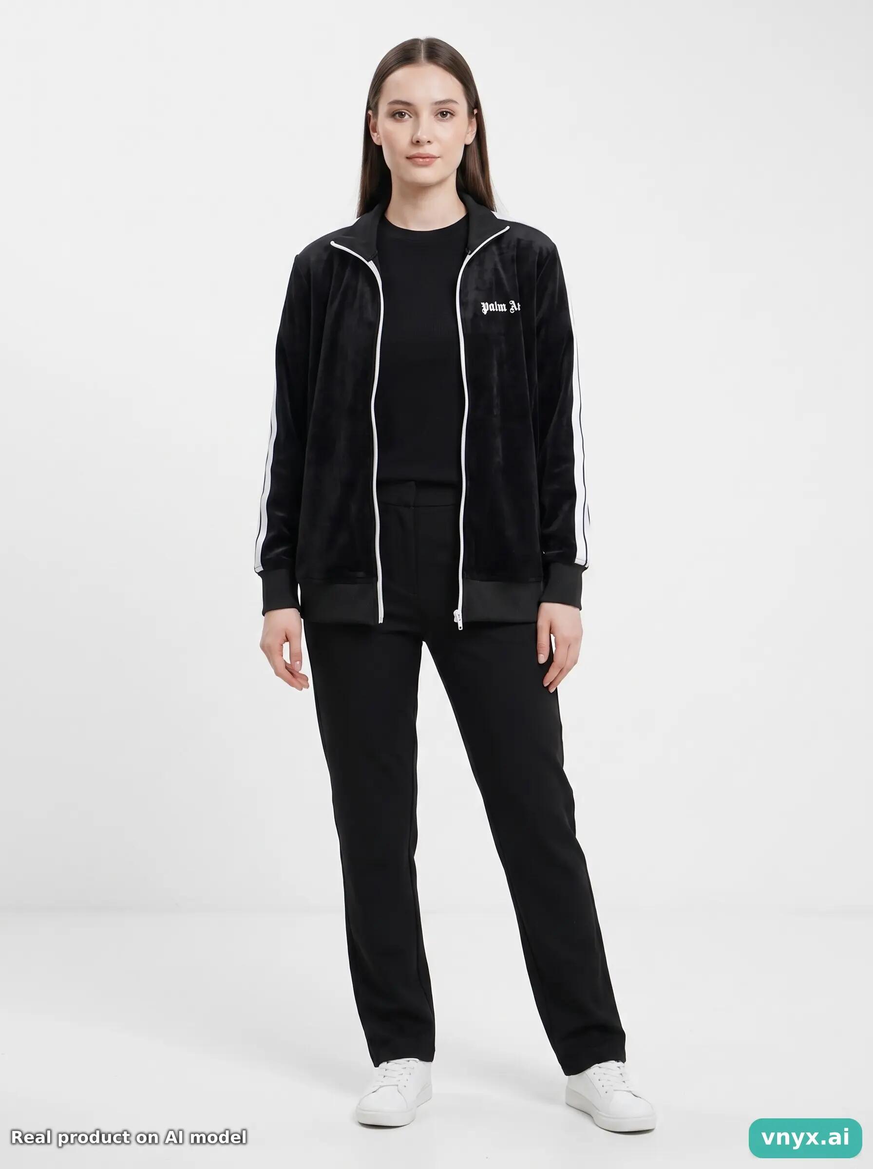 Second Life - Palm Angels Chenille Sports Jacket Black Women M 4/5