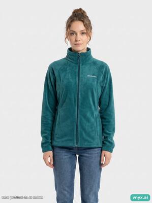 Second life - vintage columbia teal fleece jacket women s