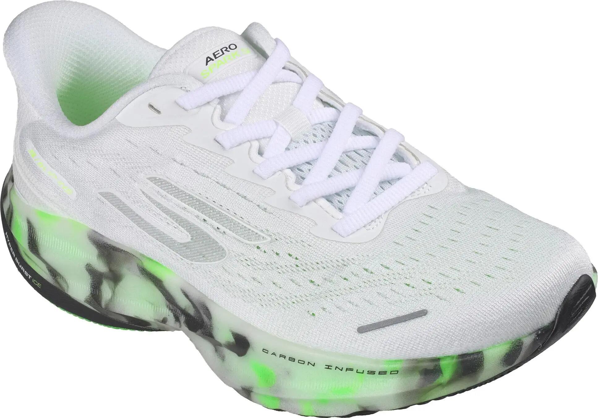 Skechers Slip-ins Aero Spark Glow in the Dark hardloopschoenen, wit/groen, dames 5/5