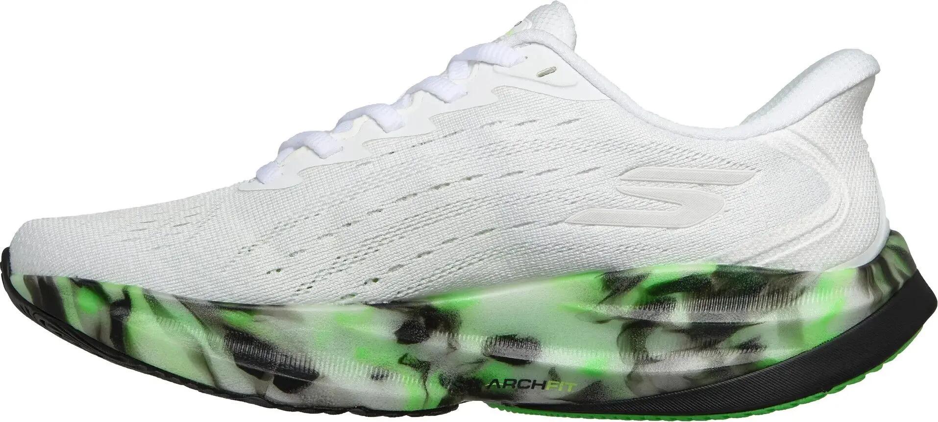 Skechers Slip-ins Aero Spark Glow in the Dark hardloopschoenen, wit/groen, dames 2/5