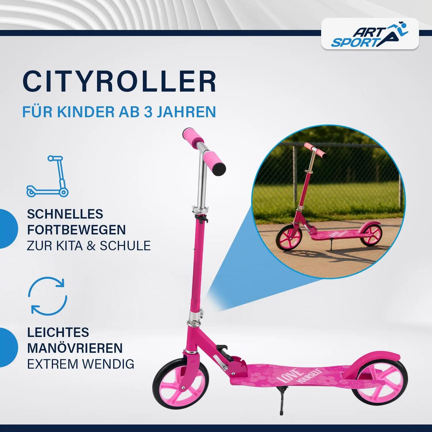 Scooter Power Pink klappbar höhenverstellbar Kinder-Roller ab 3 Jahre 2/8