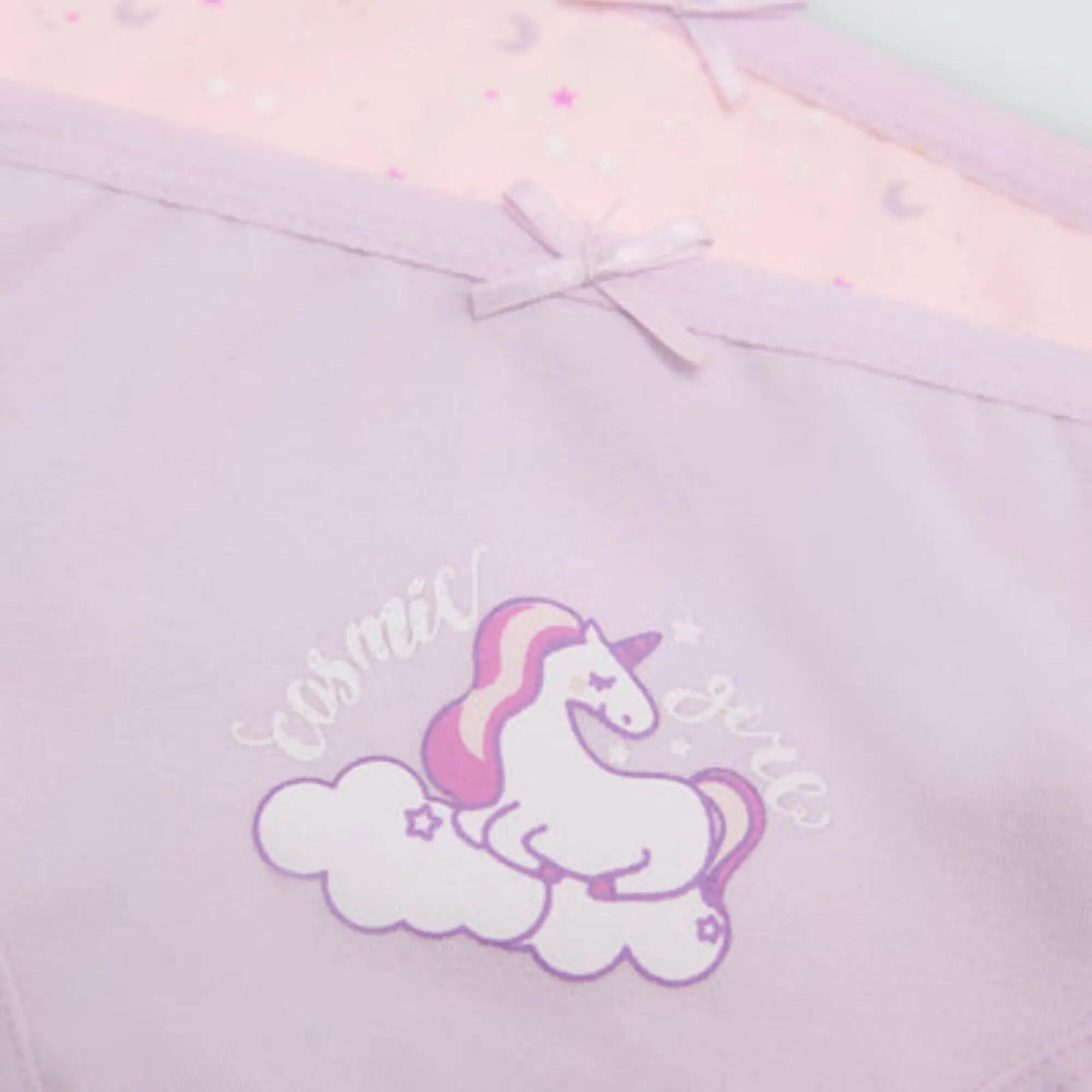 Pack de 2 cuecas de menina em algodão com estampado de unicórnio 2/4