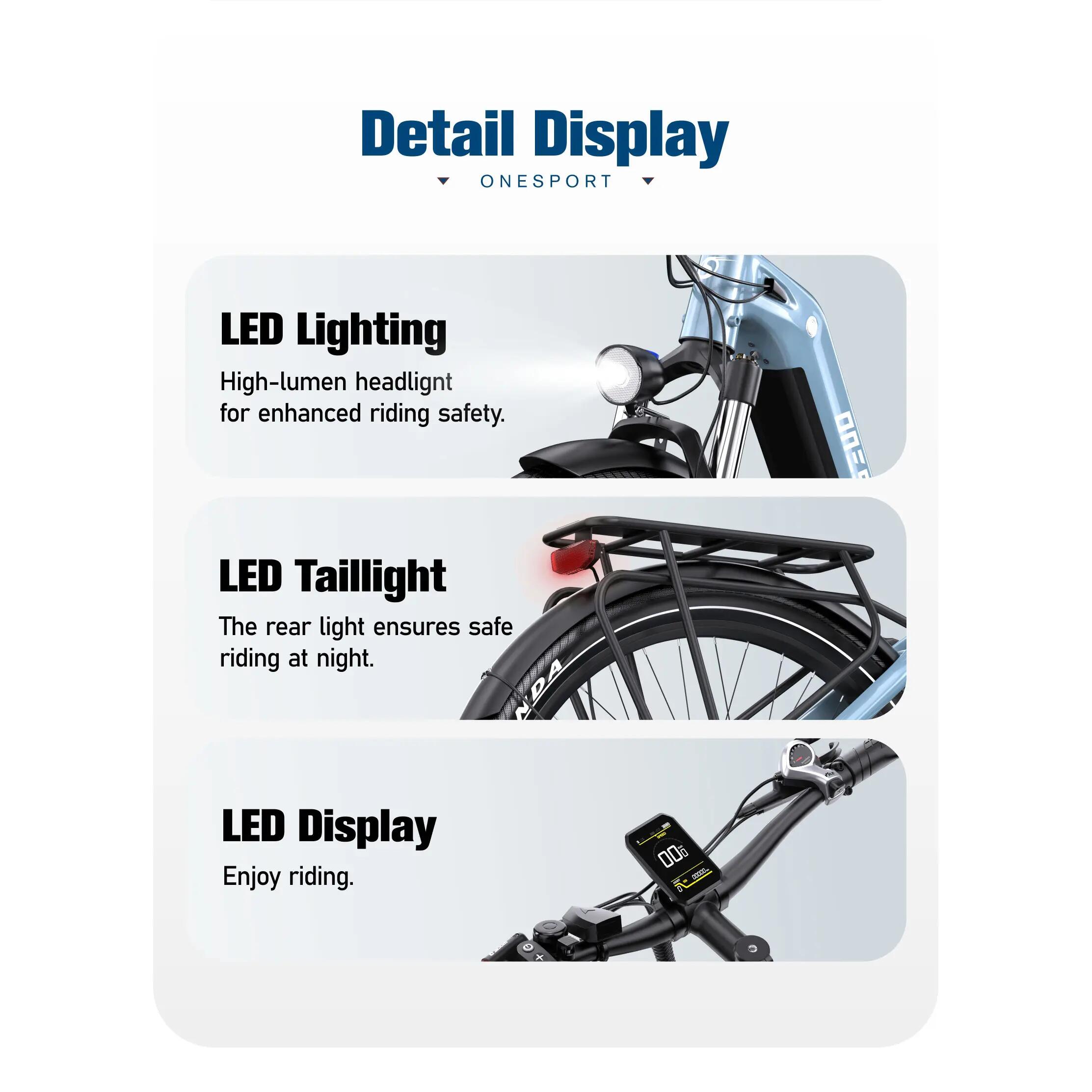 ONESPORT WT05, 36V, 250W, Bluetooth, APP, hydraulické brzdy, nízky rám,120kg 9/14