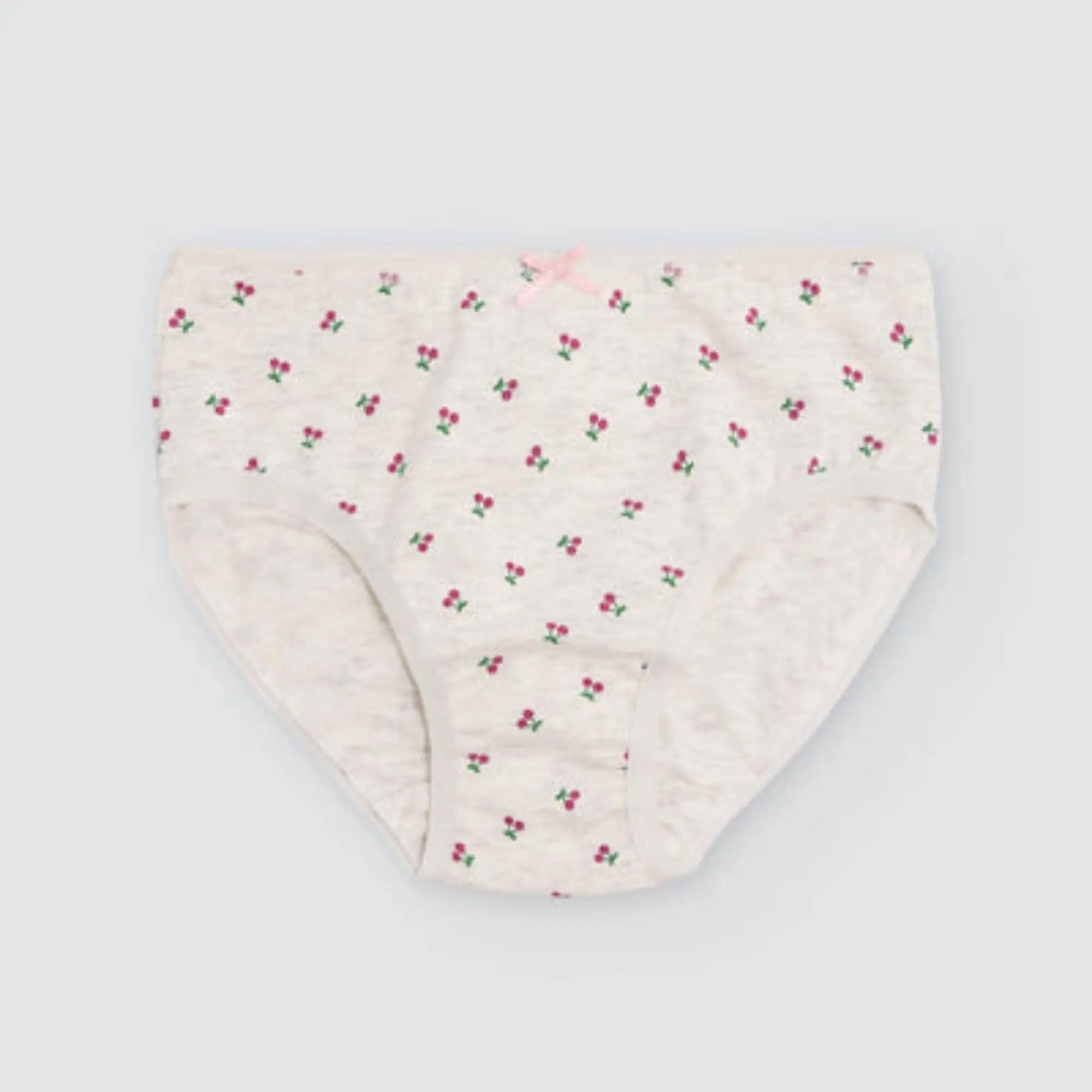 Pack de 2 cuecas de menina em algodão com estampado de cerejas 4/4