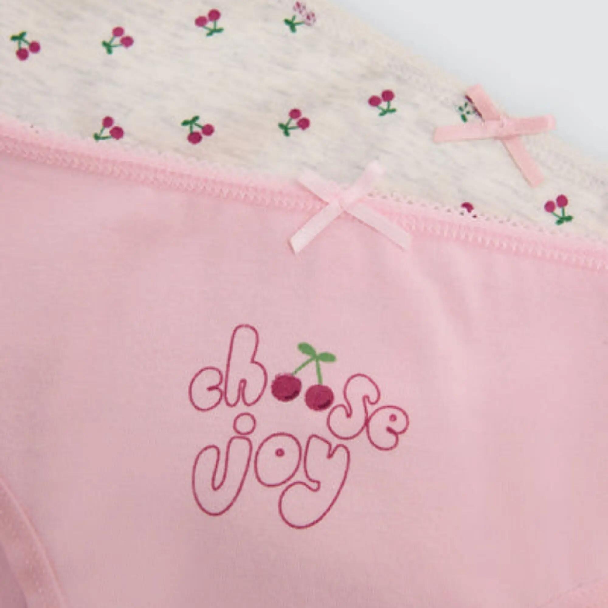 Pack de 2 cuecas de menina em algodão com estampado de cerejas 2/4