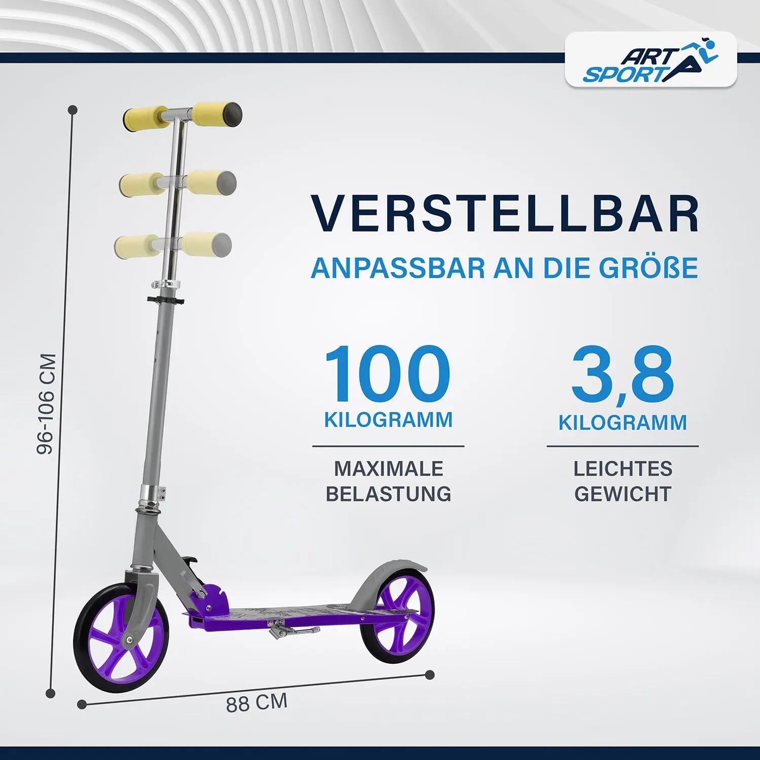 Scooter Graffity Grau klappbar höhenverstellbar Kinder-Roller ab 3 Jahre 3/8