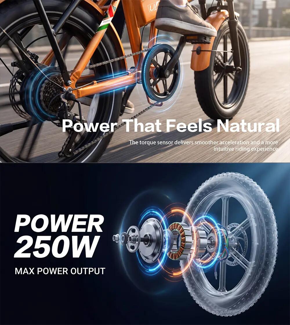 Elektrický bicykel LAIFOOK V2 20", Motorom 250W, 48V 18Ah, Skladaci 3/6