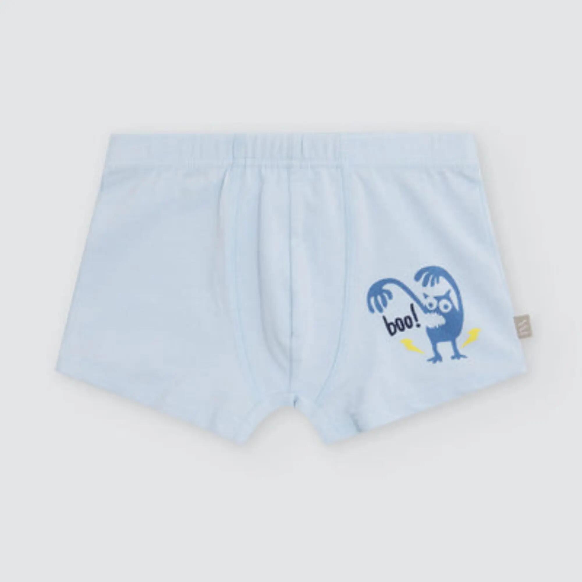 Pack de 2 boxers de menino em algodão com estampado de monstros 3/4