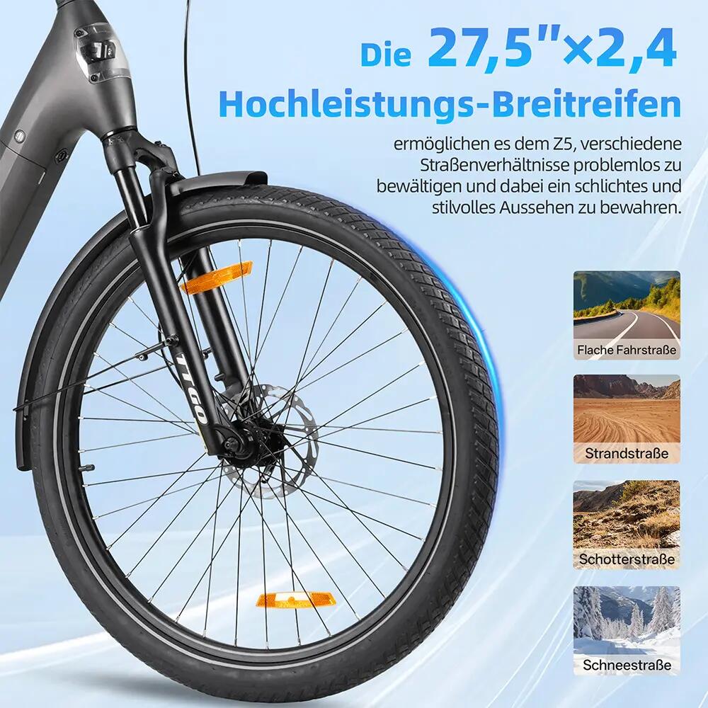 Mestský elektrobicykel TTGO Z5 batéria 36V 18Ah 27,5" pláště 4/9