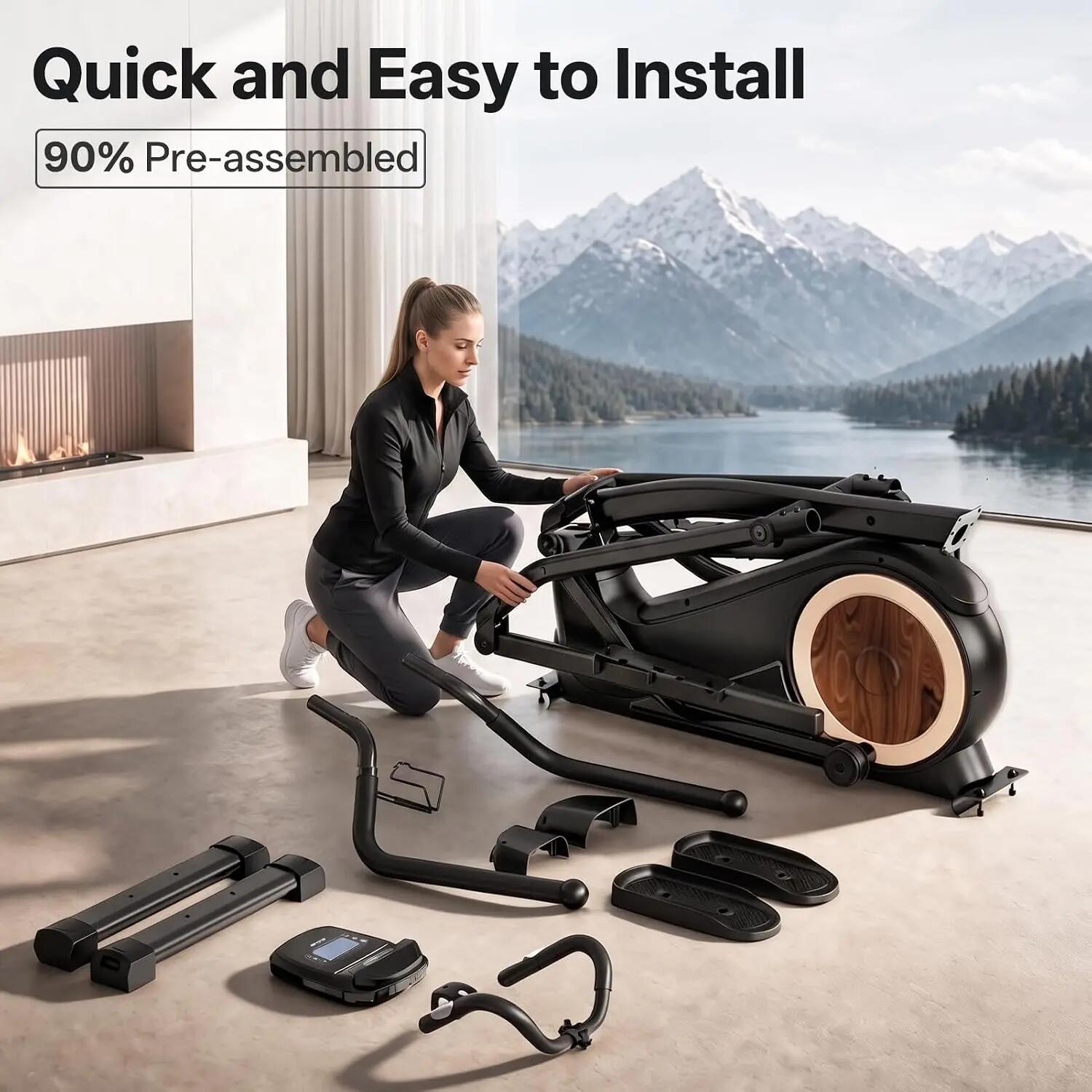Vélo elliptique JE50, charge maximale 180 kg, application Kinomap 9/10