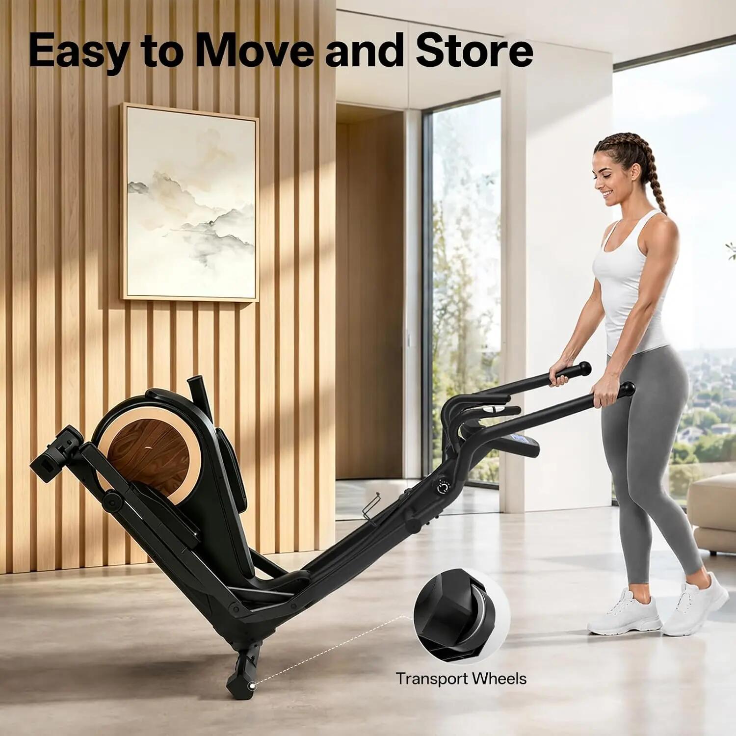 Vélo elliptique JE50, charge maximale 180 kg, application Kinomap 8/10