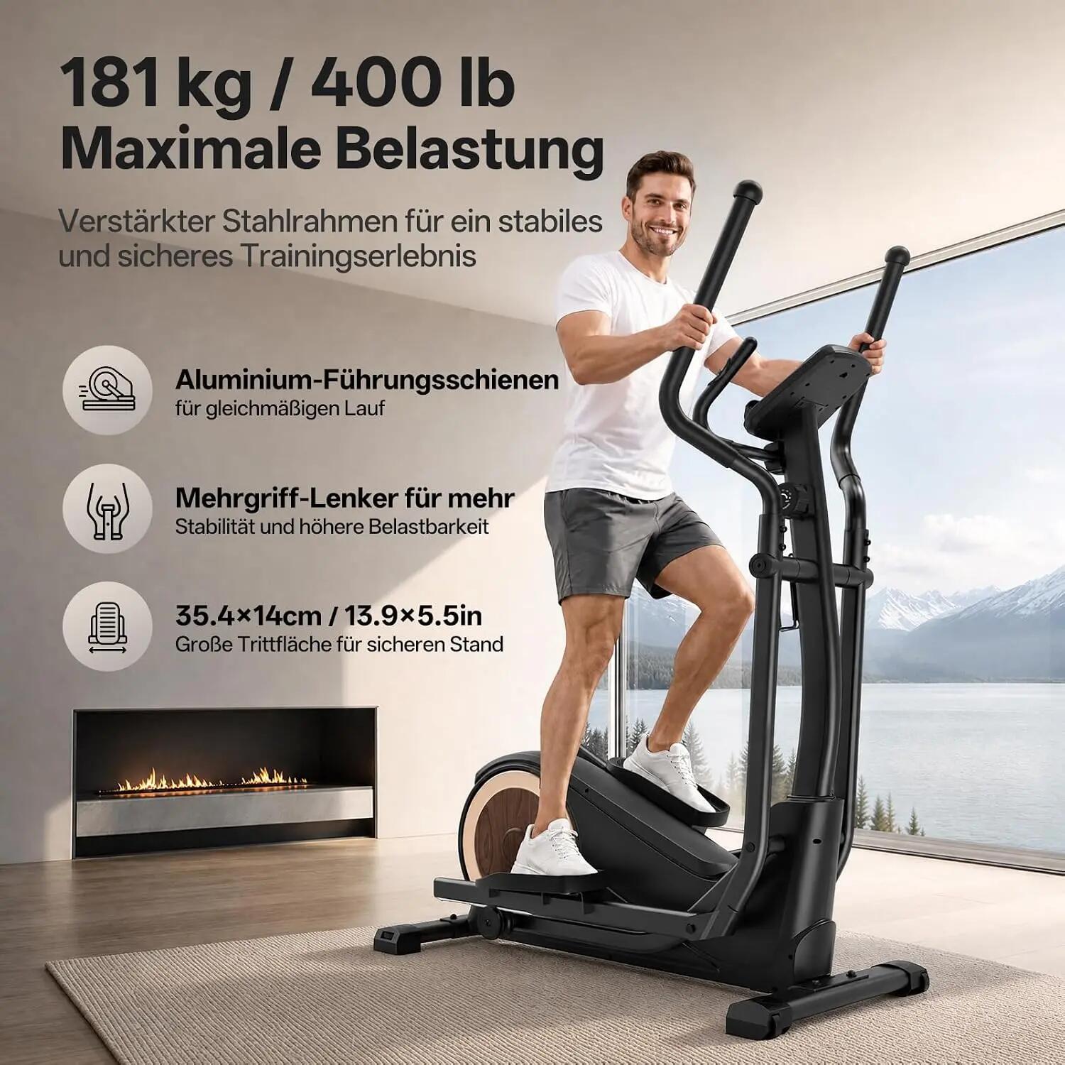Vélo elliptique JE50, charge maximale 180 kg, application Kinomap 4/10