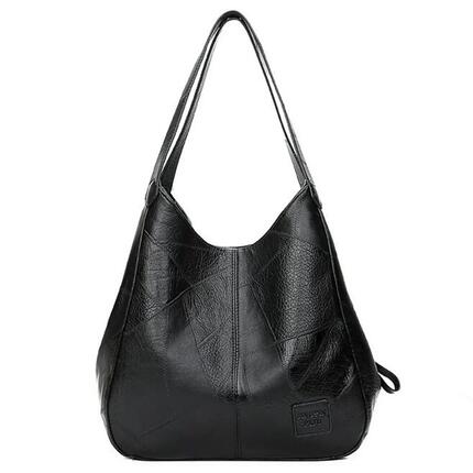 Sac cabas femme, pompons, cuir, marron