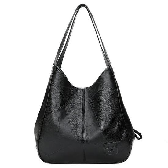 Sac cabas femme, pompons, cuir, marron