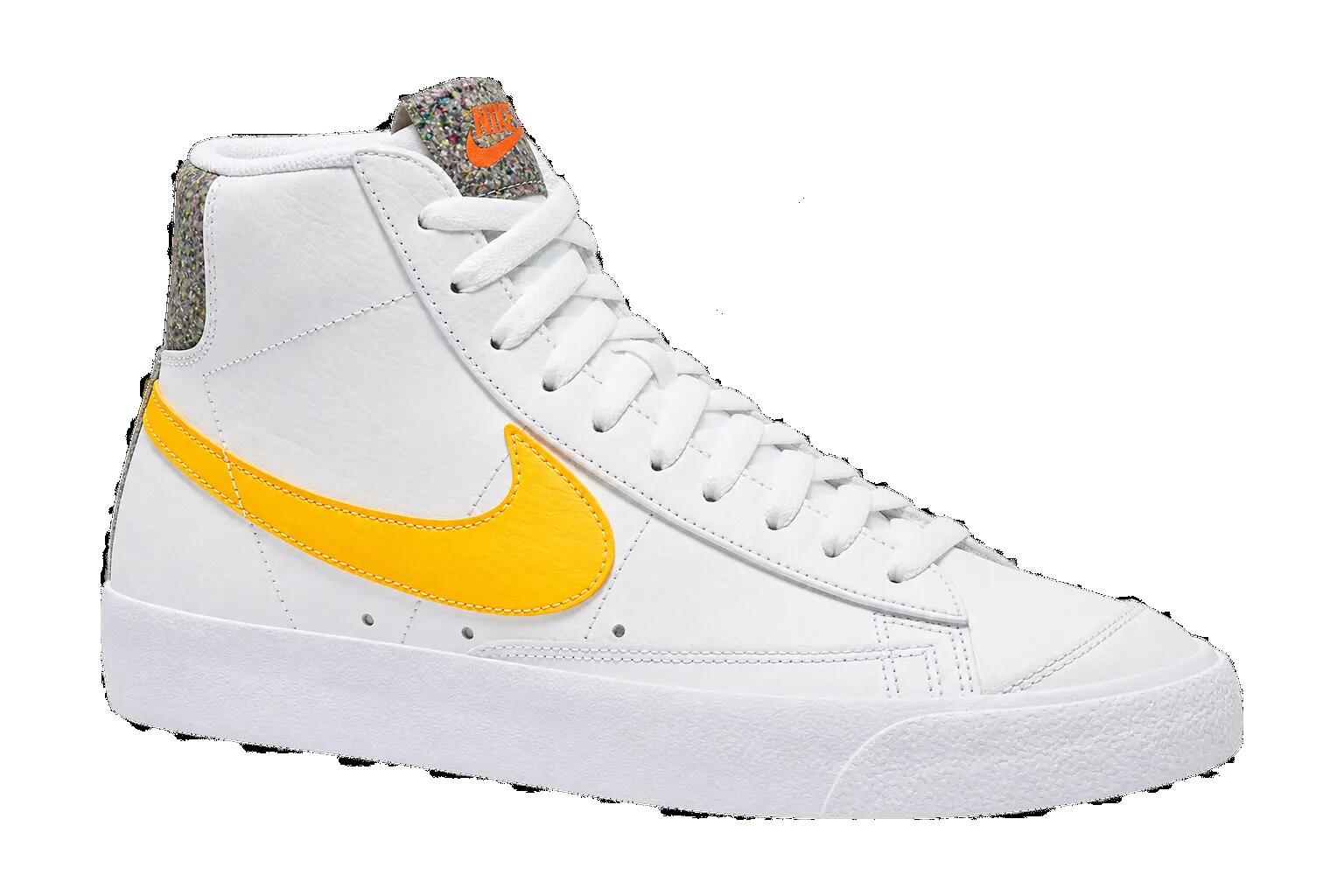 Heren - sportschoen - vintage - Nike Blazer Mid 77 - Wit en University Gold 1/1