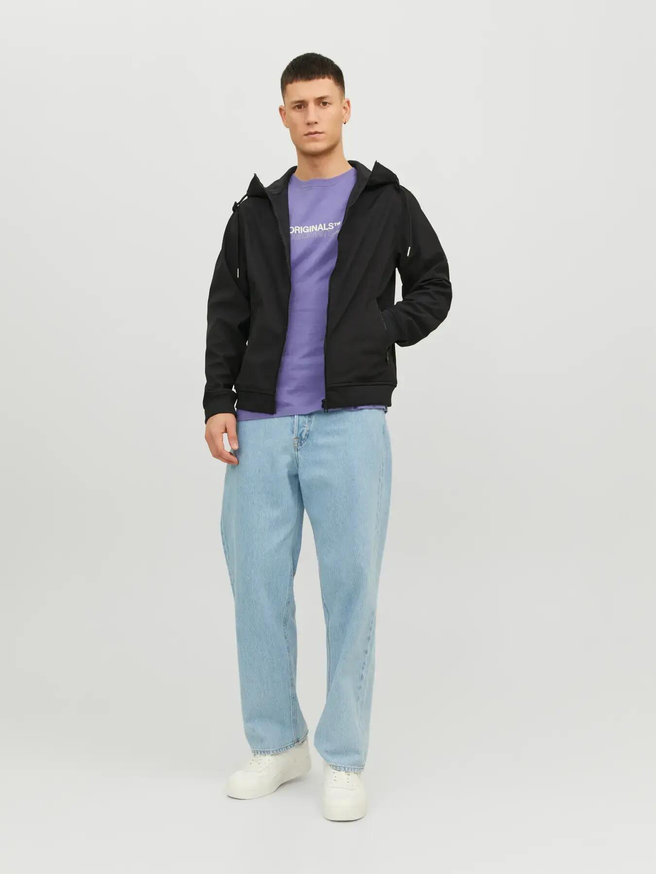 Herren Jacke Basic Schwarz 5/8