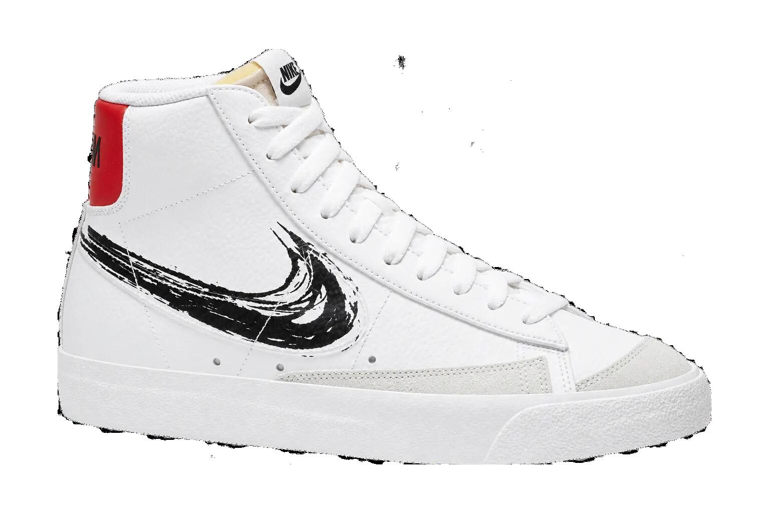 Heren - Nike Mid-Top-sneakers - Blazer '77 - Wit/Rood/Zwart 1/1