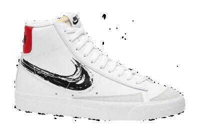 Heren - nike mid-top-sneakers - blazer '77 - wit/rood/zwart
