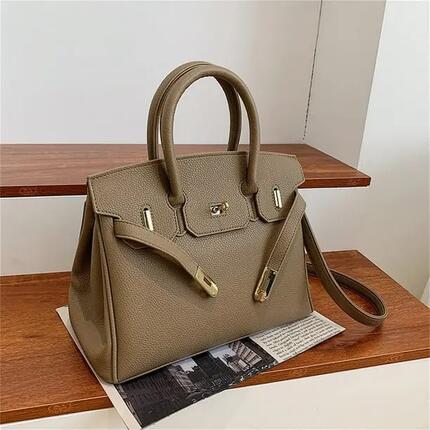 Sac main femme cuir, lychee platine, cabas