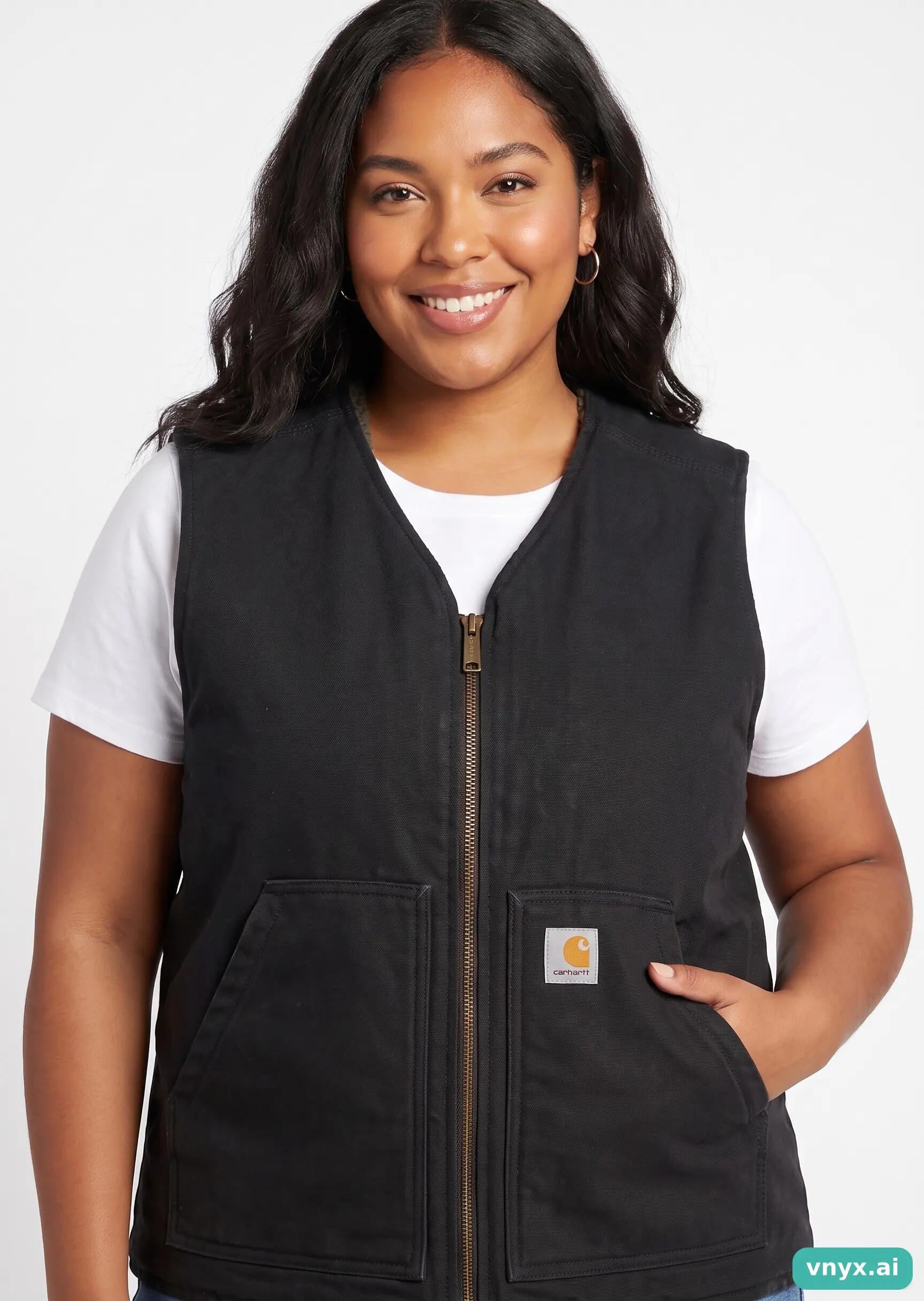 Second Life - Vintage Carhartt Black Puffer Vest Women L 5/5