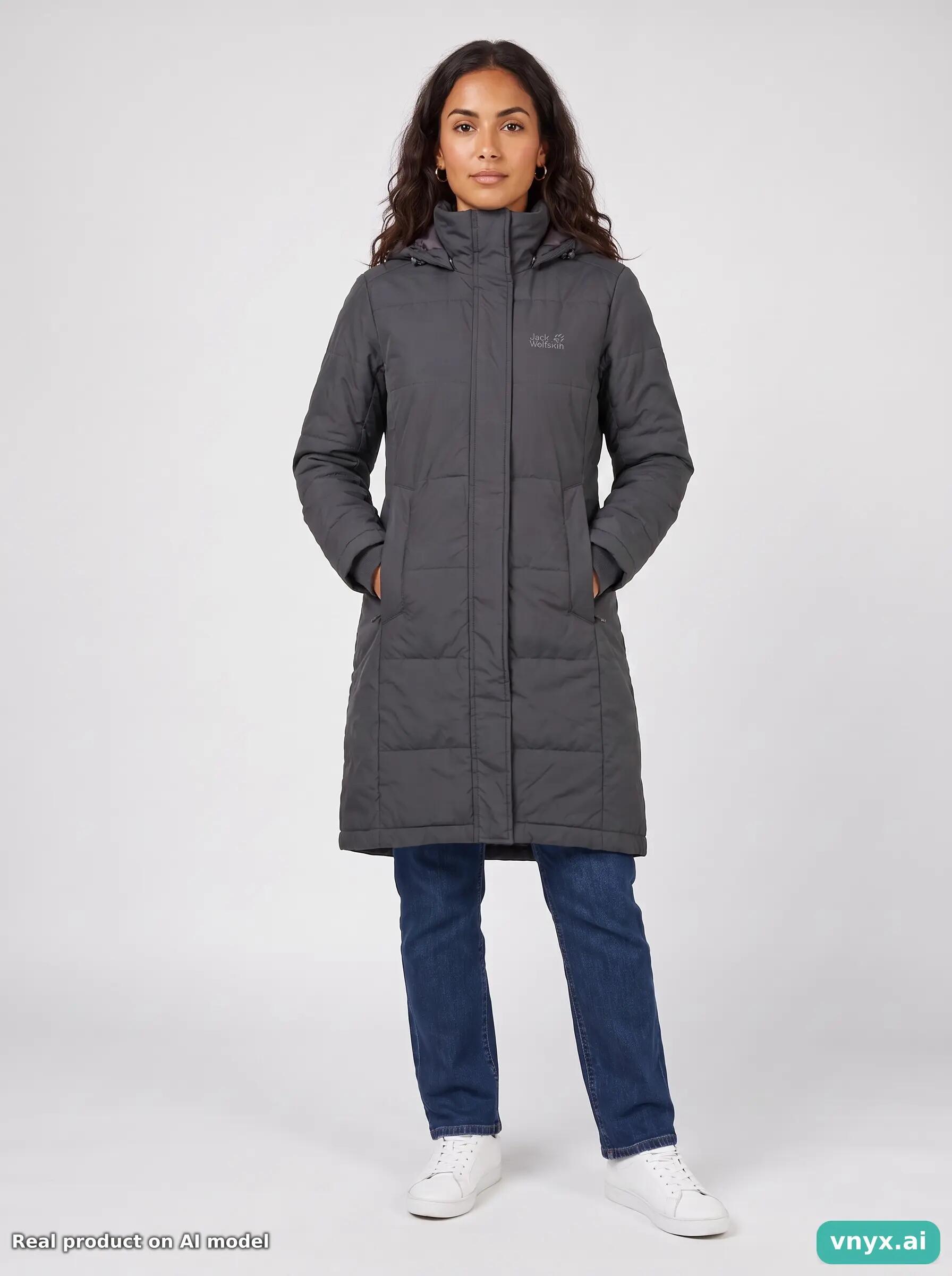 Second Life - Vintage Jack Wolfskin Dark Grey Puffer Jacket Women XS 6/6