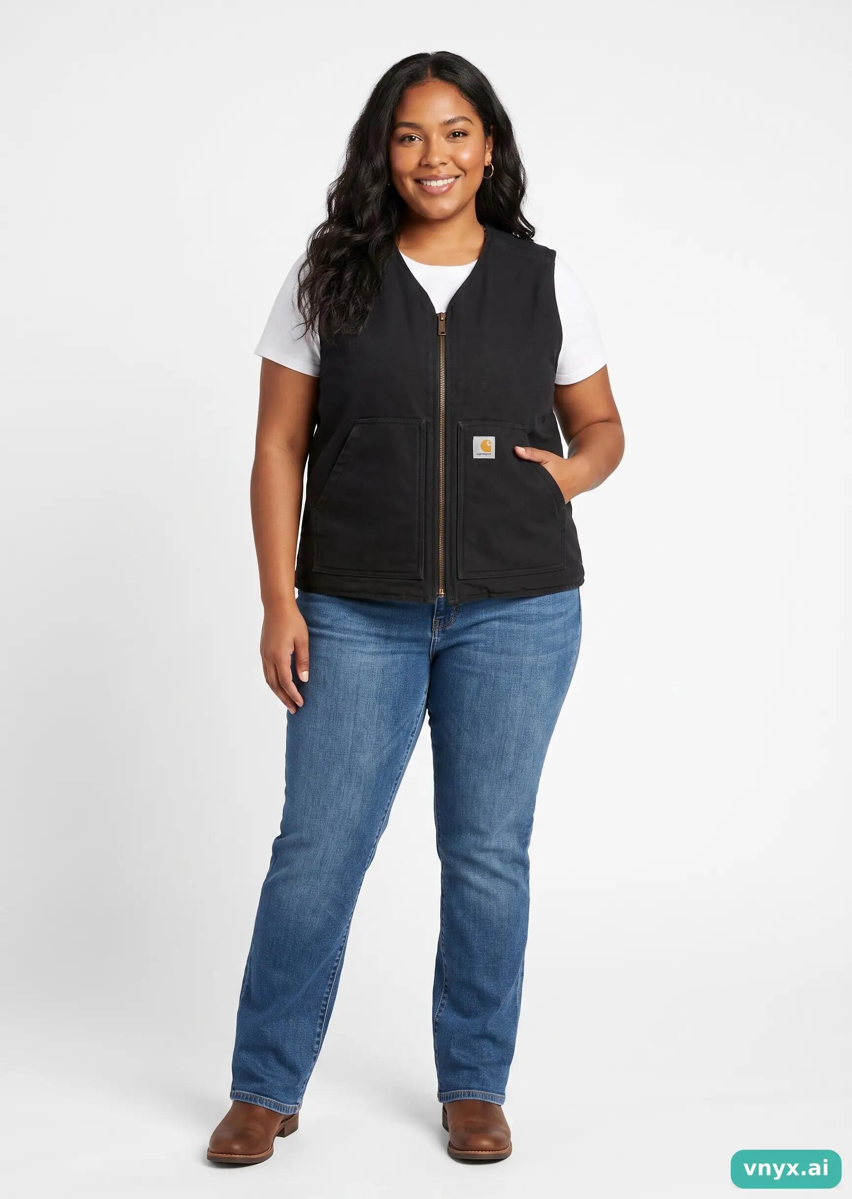 Second Life - Vintage Carhartt Black Puffer Vest Women L 3/5