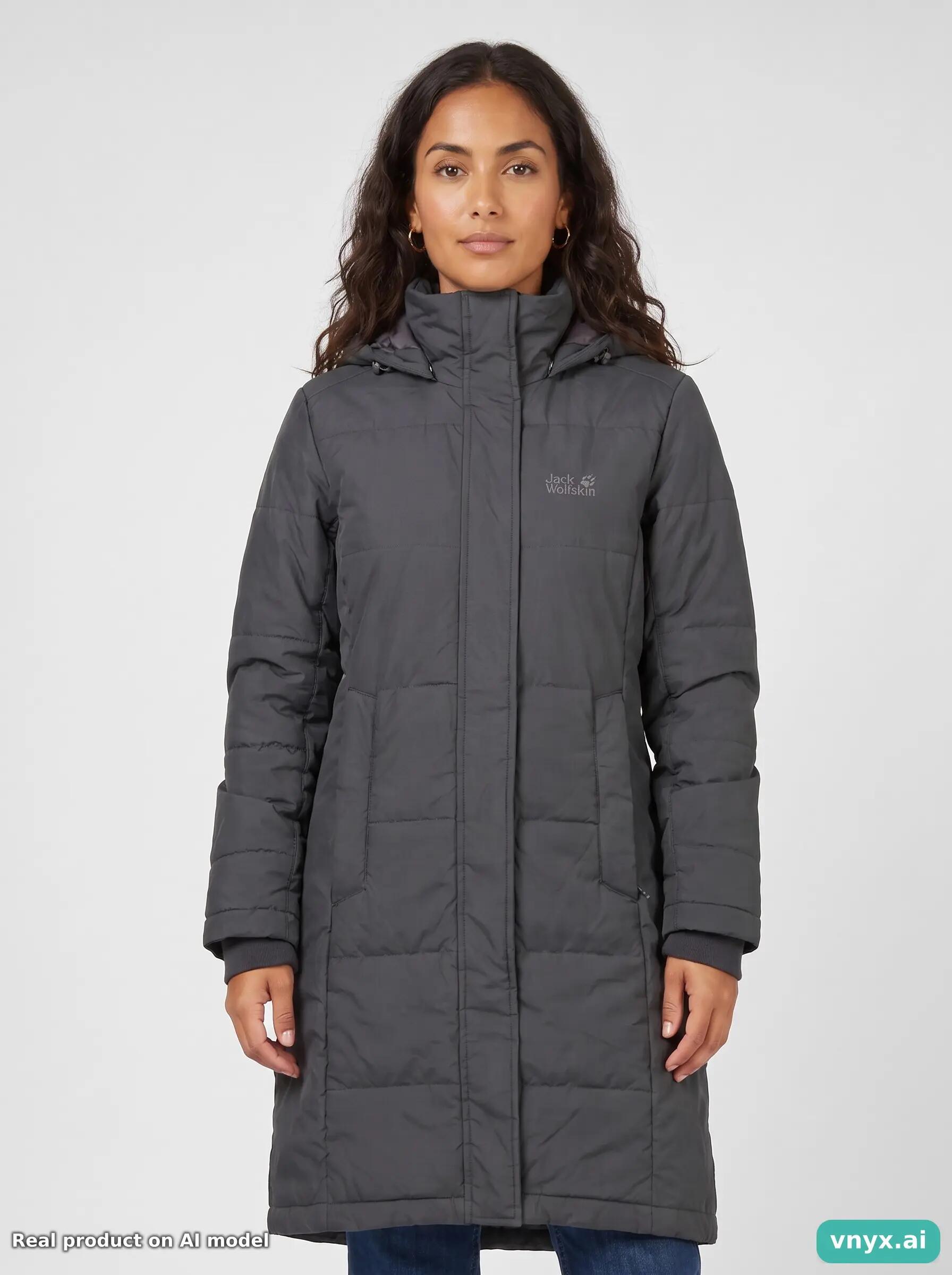 Second Life - Vintage Jack Wolfskin Dark Grey Puffer Jacket Women XS 5/6