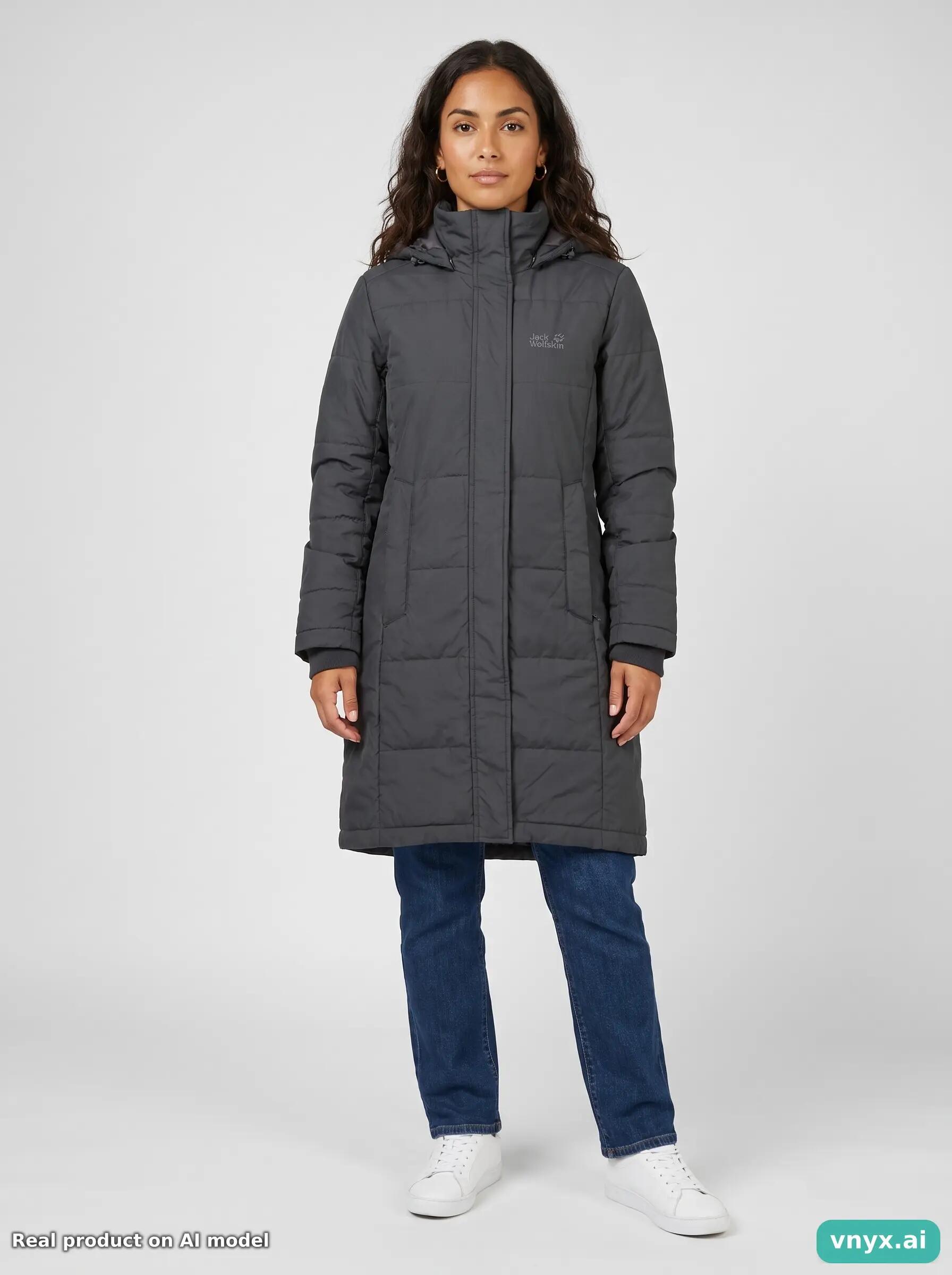 Second Life - Vintage Jack Wolfskin Dark Grey Puffer Jacket Women XS 3/6