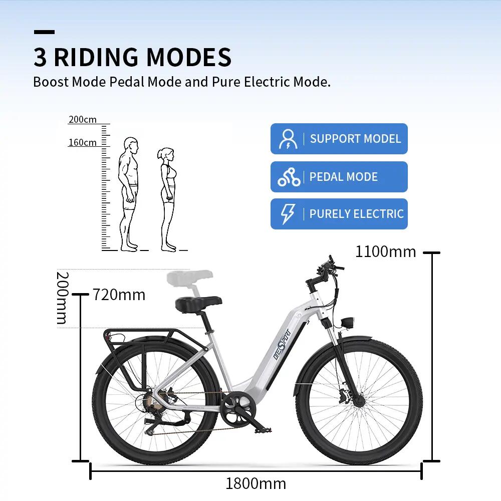 ONESPORT OT05, 250W, 36V, 18.2Ah, 27,5 palcov, hliníková zliatina, 25km/h ,120kg 6/15