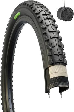 1 Reifen 26x1.95(50-559)+ Schlauch, Fahrradreifen 26x1.95 Schwarz MTB EV