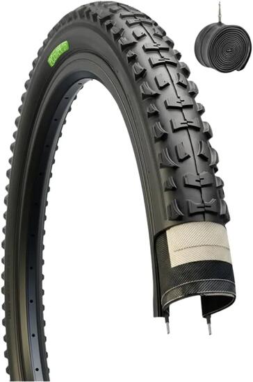 1 Reifen 26x1.95(50-559)+ Schlauch, Fahrradreifen 26x1.95 Schwarz MTB EV