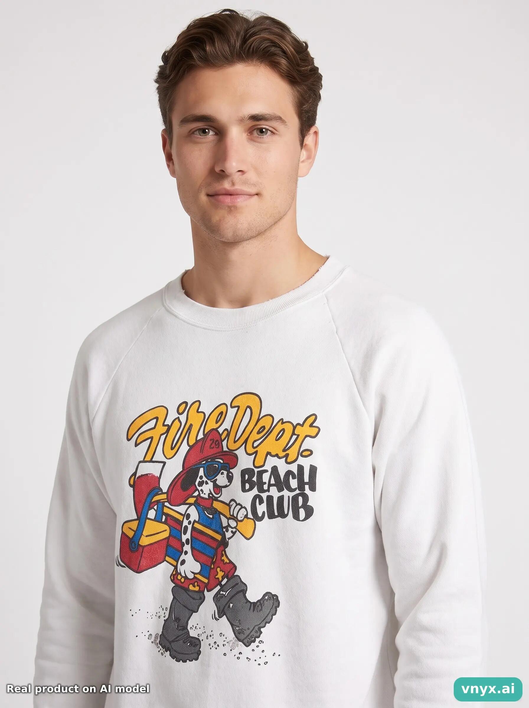 Second Life - Vintage Fruit of the Loom White Sweatshirt men M 5/6