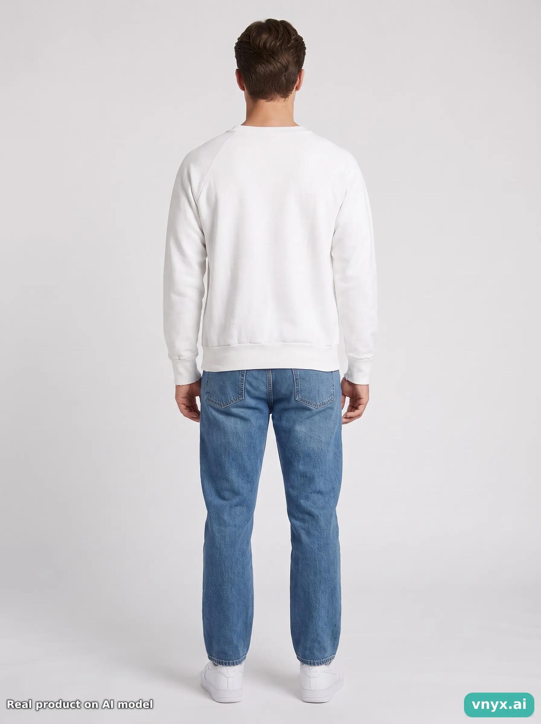 Second Life - Vintage Fruit of the Loom White Sweatshirt men M 4/6